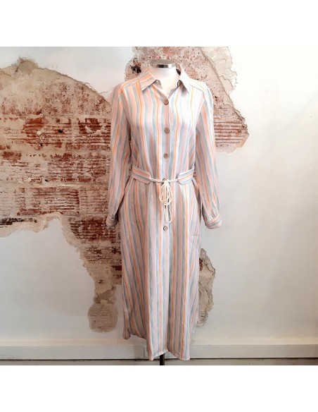 Vestido lino rayas