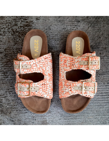 Sandalia hebilla combinada