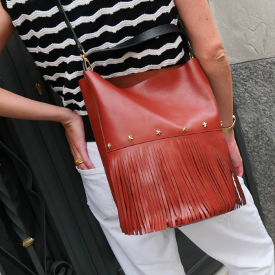 Bolso Bucket Fringe Teja 2
