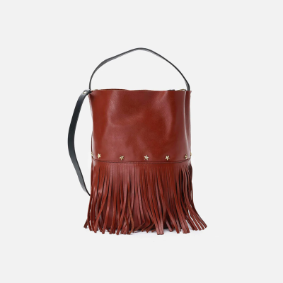Bolso Bucket Fringe Teja