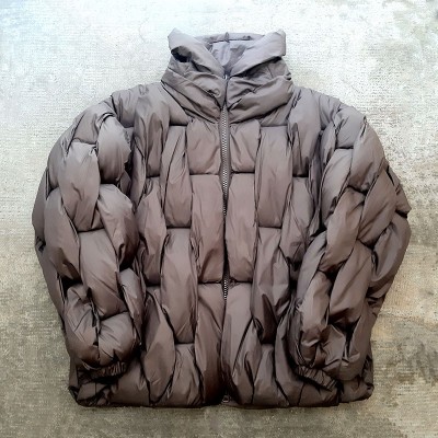 Plumífero trenzado chocolate